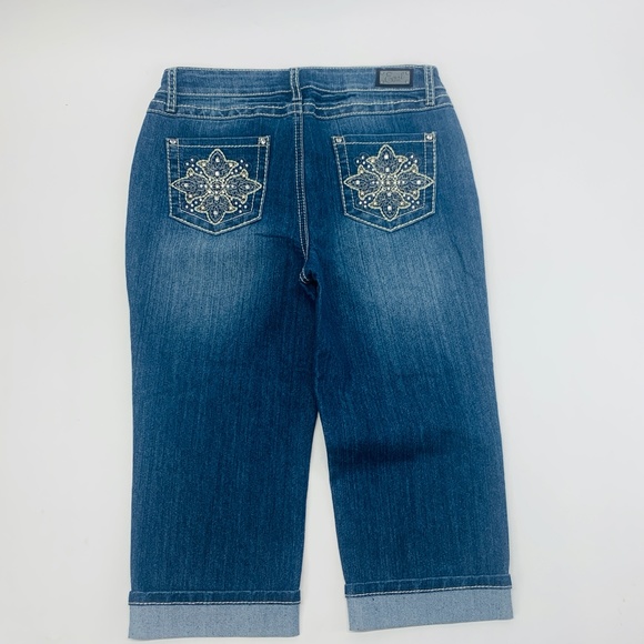 Earl Jean Womens 8P Blue Capri Stretch Med Wash - Picture 7 of 10